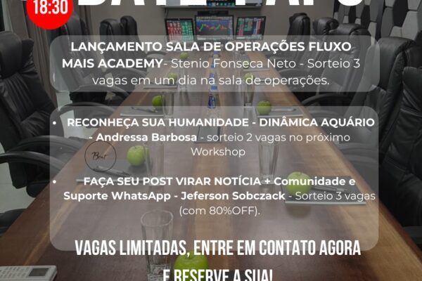 Mude Coworking e Fluxo Mais Academy Anunciam Evento de Networking Inovador com Foco em Comunicação e Empreendedorismo Bate Papo Empreendedor
