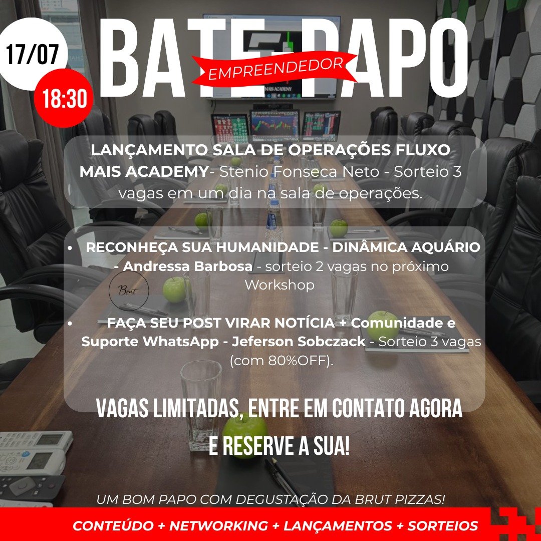 Mude Coworking e Fluxo Mais Academy Anunciam Evento de Networking Inovador com Foco em Comunicação e Empreendedorismo 1 Bate Papo Empreendedor